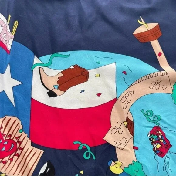 San Antonio City Pure Silk Scarf - Picture 3 of 7